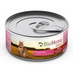 BioMenu ADULT Консервы д/кошек мясной паштет с Индейкой 95%-МЯСО 100г