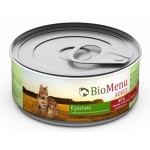 BioMenu ADULT Консервы д/кошек мясной паштет с Кроликом 95%-МЯСО 100г